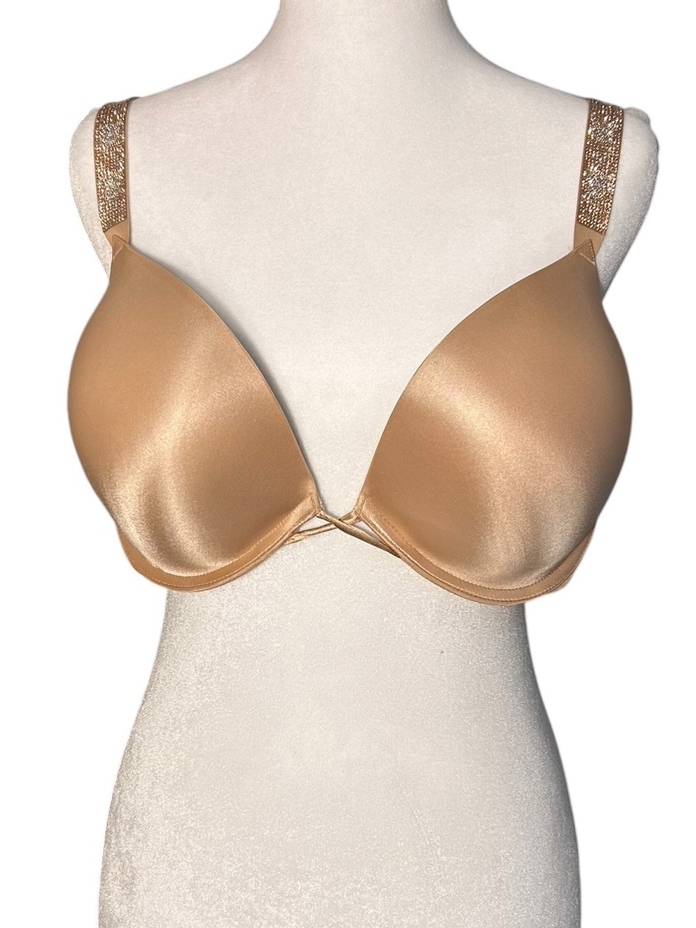 Victoria's Secret Bombshell Shine Strap Push-Up Bra Beige/Tan 38D